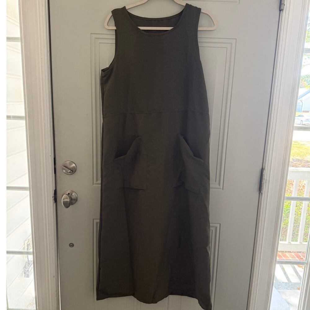 Amazon NWT | Women's Army Green Loose Fit Casual Dress Pockets | size small US4